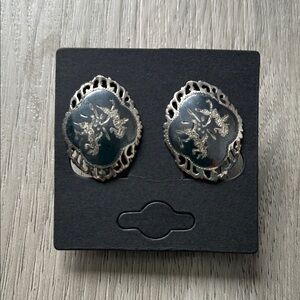 Vintage Siam Sterling Silver Thai Dancer Earrings | Thai Dancer Motif